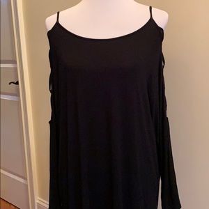 Long sleeve black top with lace detail